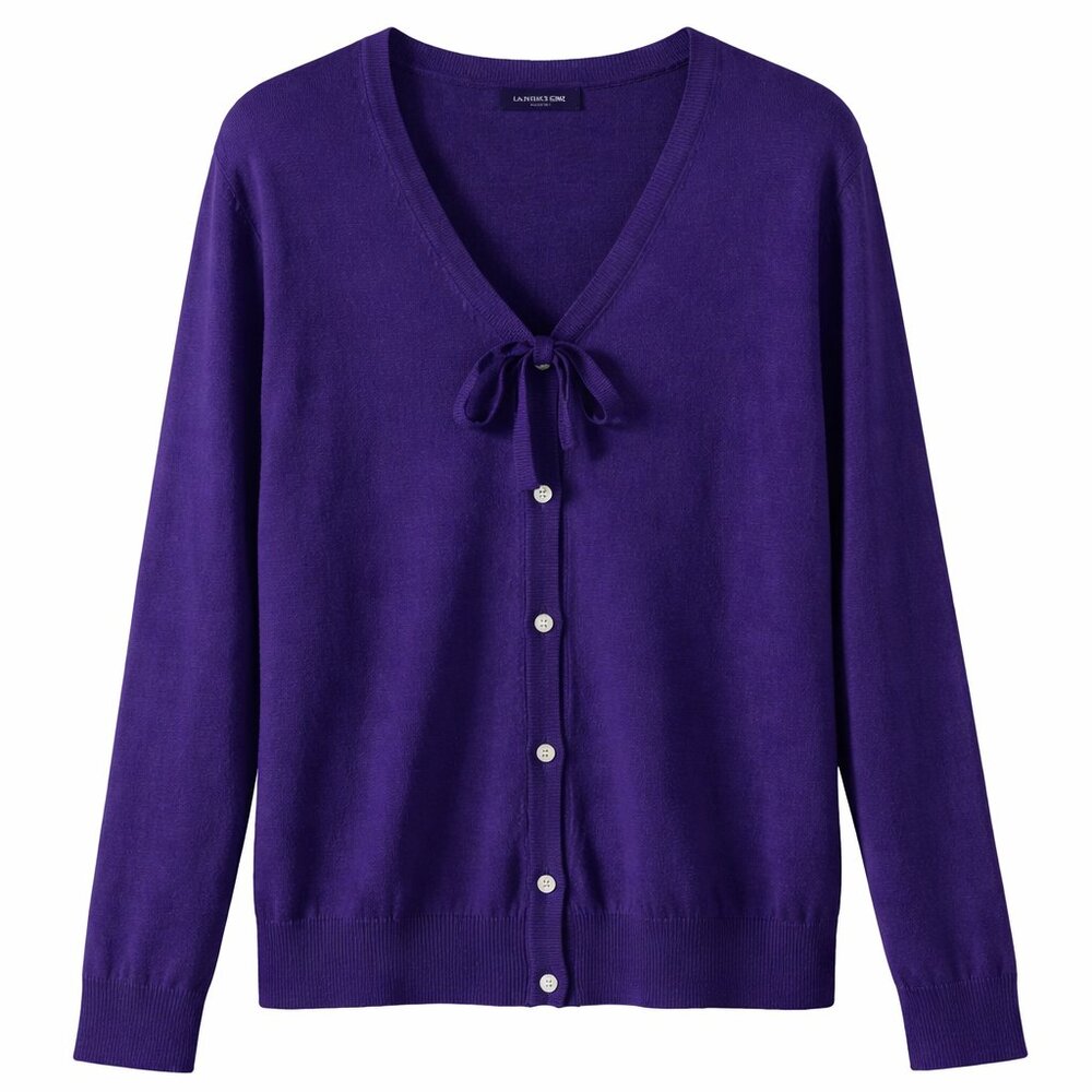 NWOT Lands’ End Purple Button-Front Sweater – Women’s Size Large